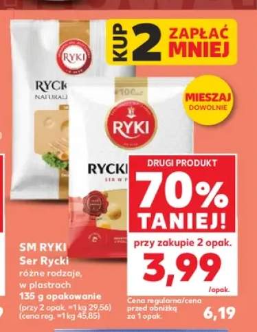 Ser Rycki Maasdam w plastrach 135 g +1 wariant