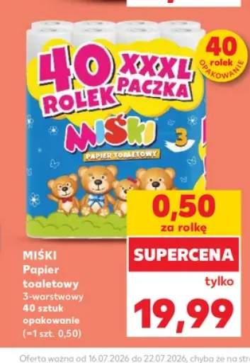 Papier toaletowy Miśki 40-pak