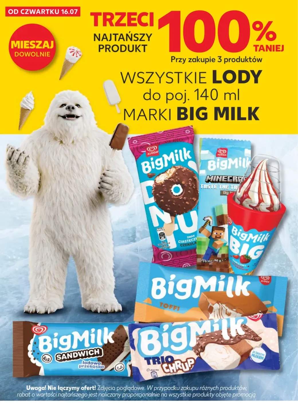 Lody do poj. 140 ml marki Big Milk +6 wariantów
