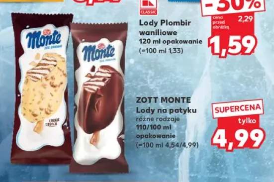 Lody na patyku Zott Monte
