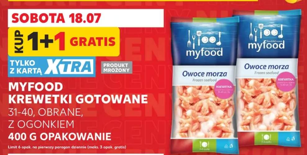 Krewetki gotowane Myfood obrane z ogonkiem
