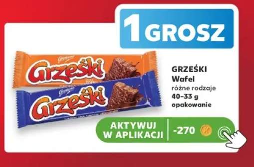 Wafel Grześki kakaowy w czekoladzie deserowej +1 wariant