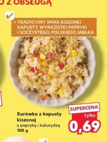 Surówka z kapusty kiszonej z papryką i kukurydzą
