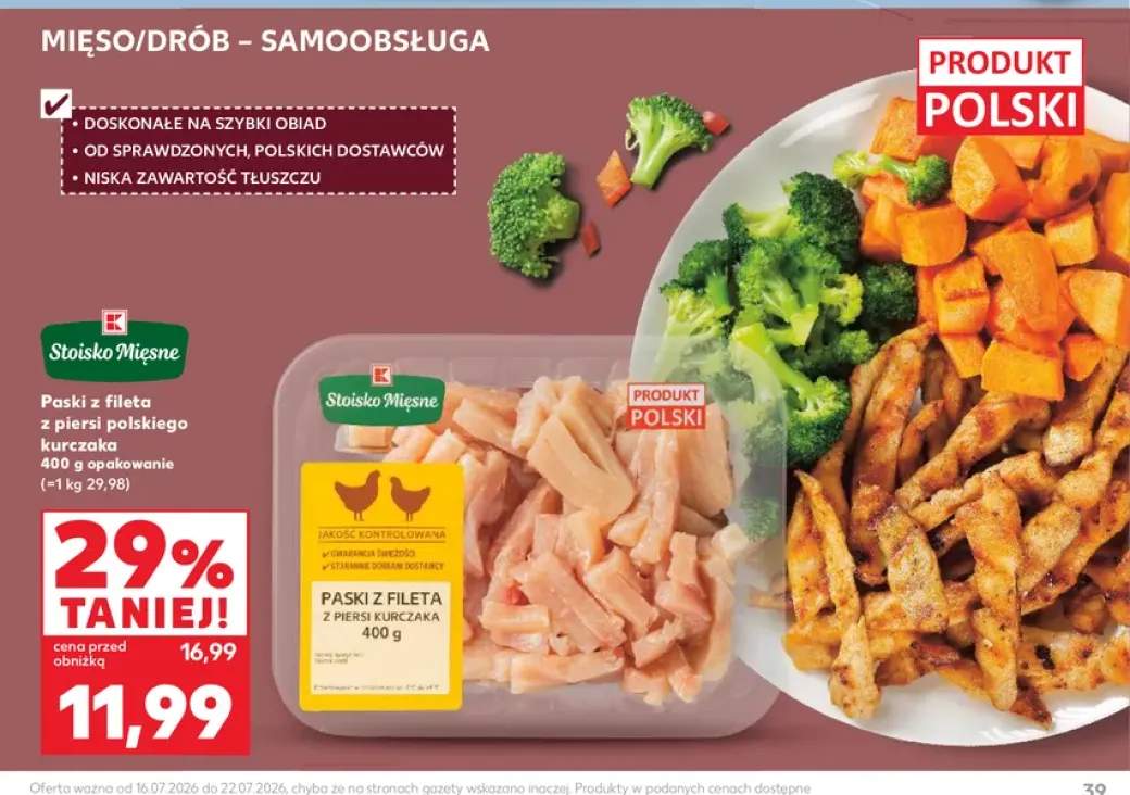Paski z fileta z piersi polskiego kurczaka Stoisko Mięsne