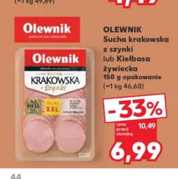 Kiełbasa sucha krakowska z szynki Olewnik +1 wariant