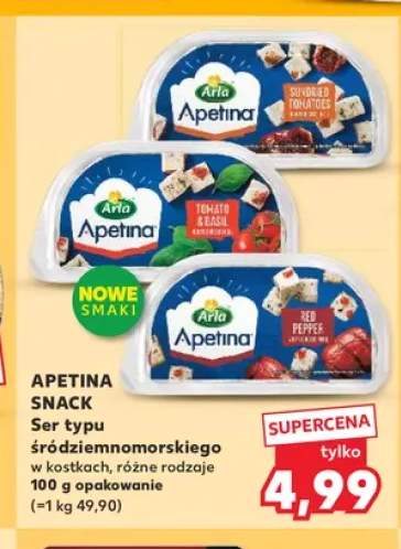 Ser typu śródziemnomorskiego w kostkach Apetina Snack z pomidorami i bazylią +2 warianty