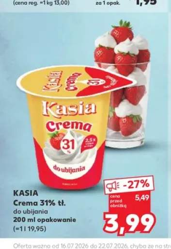 Śmietanka Kasia Crema 31% tł. do ubijania