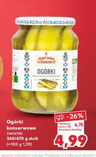 Ogórki konserwowe ćwiartki Stad takie Dobre!
