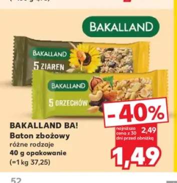 Baton zbożowy Bakalland Ba! 5 ziaren +1 wariant