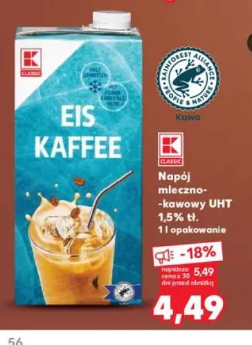 Napój mleczno-kawowy UHT 1,5% tł. K-Classic Eis Kaffee