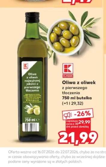 Oliwa z oliwek z pierwszego tłoczenia K-Classic