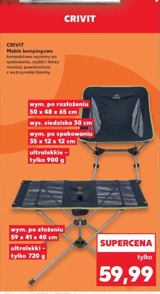Krzesło kempingowe Crivit +1 wariant