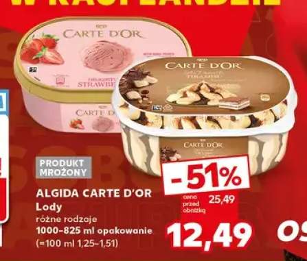Lody Algida Carte d'Or truskawkowe +1 wariant