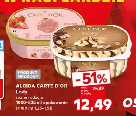Lody Algida Carte d'Or truskawkowe +1 wariant