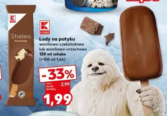 Lody na patyku K-Classic waniliowo-czekoladowe +1 wariant