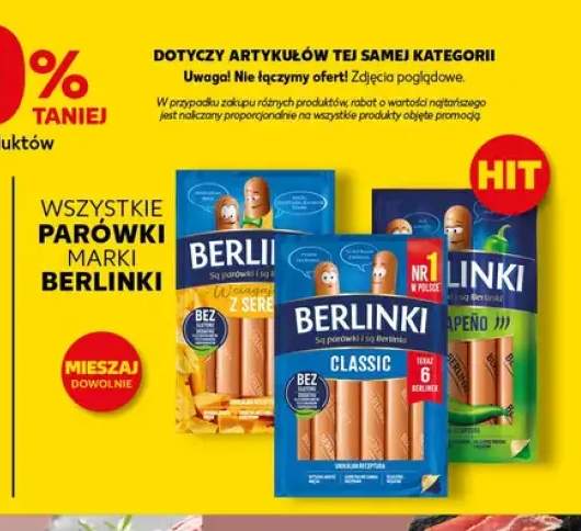 Parówki Berlinki Classic +2 warianty