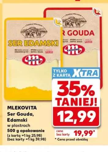 Ser Gouda w plastrach Mlekovita +1 wariant