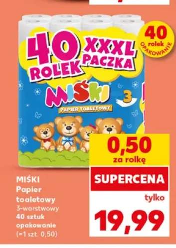 Papier toaletowy Miśki 3-warstwowy