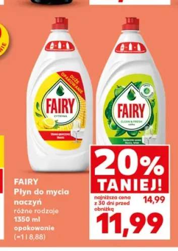 Płyń do mycia naczyń Fairy Cytryna +1 wariant