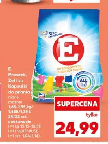 Proszek do prania E Do Kolorowych i Ciemnych Tkanin +1 wariant