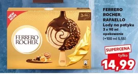 Lody na patyku Ferrero Rocher 3-pak 90 ml +1 wariant