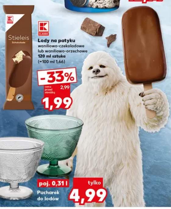 Lody na patyku K-Classic waniliowo-czekoladowe +2 warianty