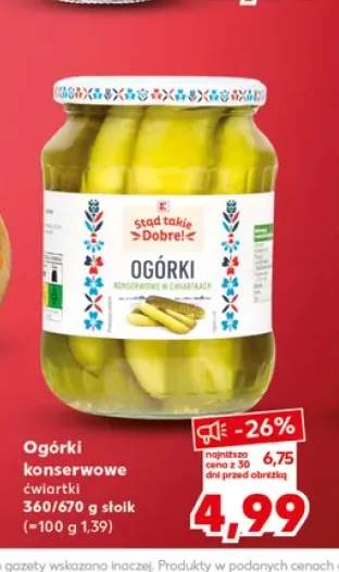 Ogórki konserwowe ćwiartki Stąd takie Dobre!