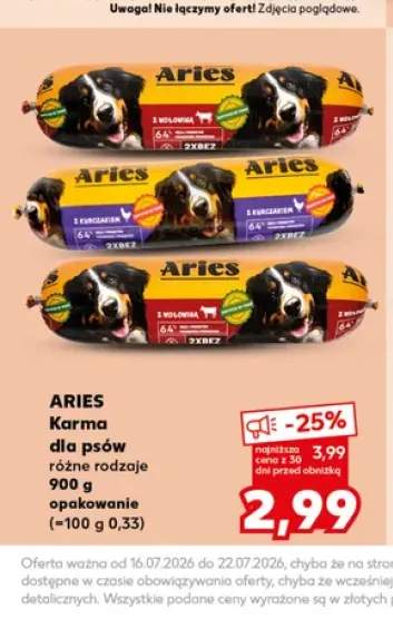 Karma dla psów Aries z wołowiną +1 wariant