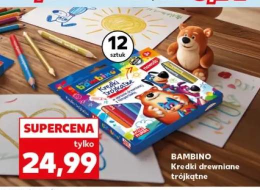 Kredki drewniane trójkątne Bambino