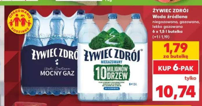 Woda źródlana niegazowana Żywiec Zdrój +1 wariant