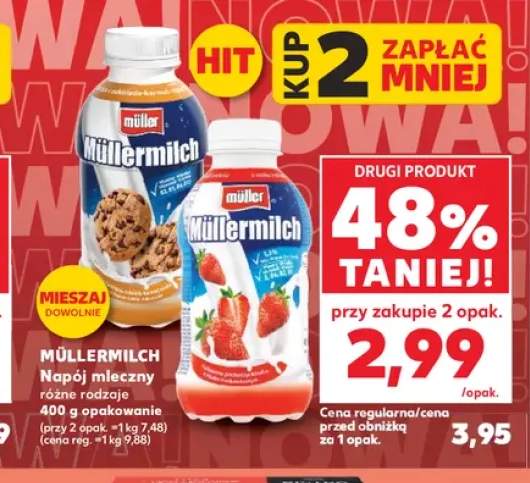 Napój mleczny Müllermilch truskawkowy +1 wariant