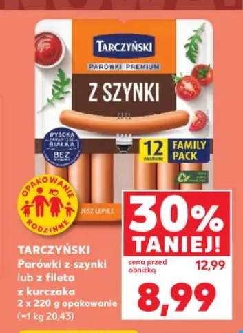 Parówki z szynki Tarczyński 2-pak +1 wariant