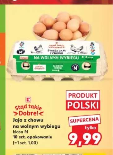 Jaja z chowu na wolnym wybiegu klasa M Stąd takie Dobre!