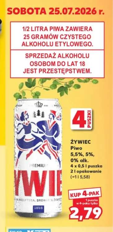 Piwo bezalkoholowe Żywiec 4-pak +1 wariant