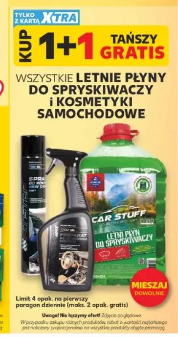 Letnie płyny do spryskiwaczy i kosmetyki samochodowe +3 warianty