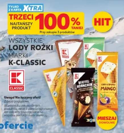 Lody rożki K-Classic +3 warianty