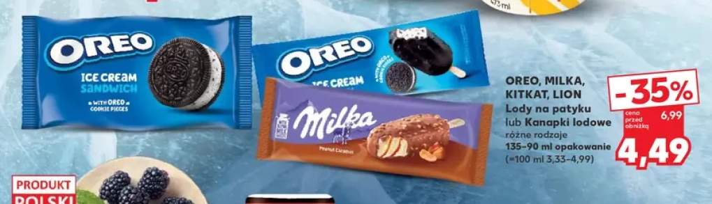 Lody na patyku Oreo +4 warianty