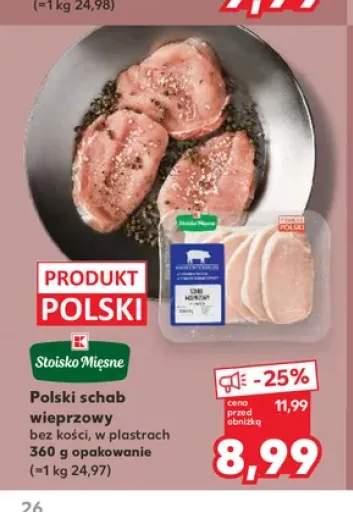 Polski schab wieprzowy bez kości w plastrach Stoisko Mięsne