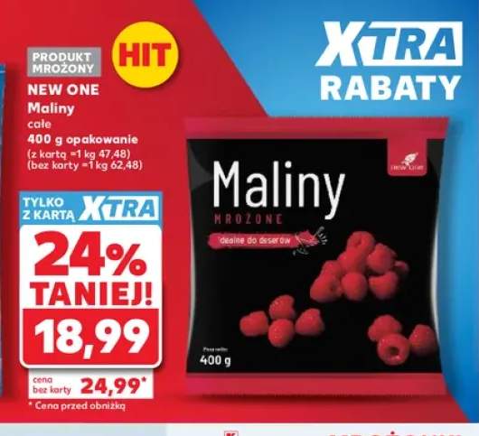 Maliny całe mrożone New One