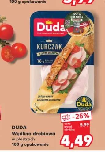 Wędlina drobiowa w plastrach Duda