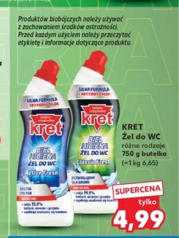Żel do WC Kret Biel Higiena Active Fresh +1 wariant