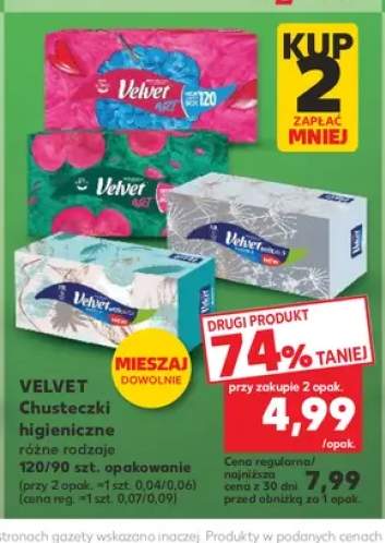 Chusteczki higieniczne Velvet 120 sztuk
