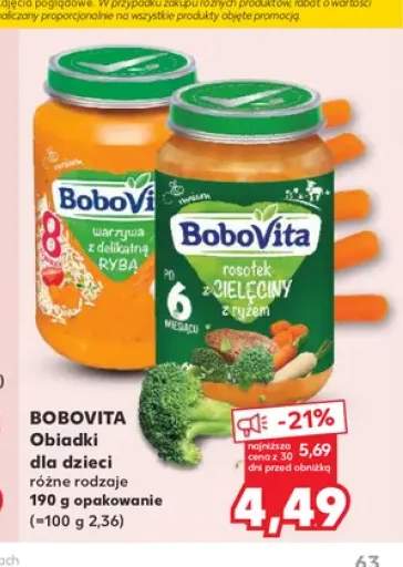 Danie dla dzieci BoboVita Warzywa z delikatną rybą +1 wariant
