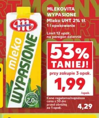 Mleko UHT 2% tł. Mlekovita Wypasione