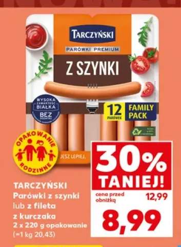 Parówki z szynki Tarczyński 2-pak 220 g +1 wariant
