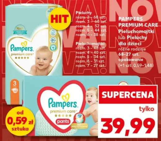 Pieluchy dla dzieci Pampers Premium Care +1 wariant