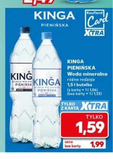 Woda mineralna Kinga Pienińska niegazowana +1 wariant