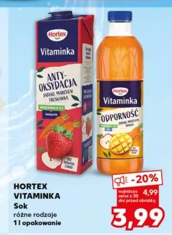 Sok Hortex Vitaminka Odporność Jabłko Marchew Mango +1 wariant