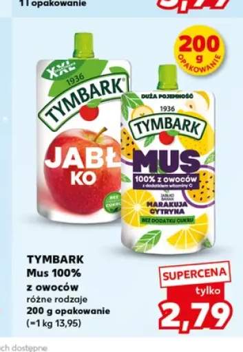 Mus 100% z owoców Tymbark Jabłko +1 wariant
