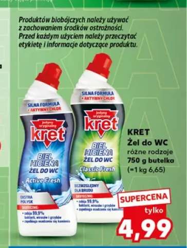 Żel do WC Kret Biel Higiena Classic Fresh